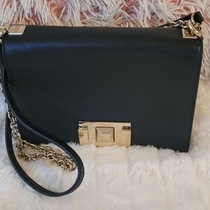 Furla Black Leather Mini Metropolis Chain Crossbody Bag - Like New
